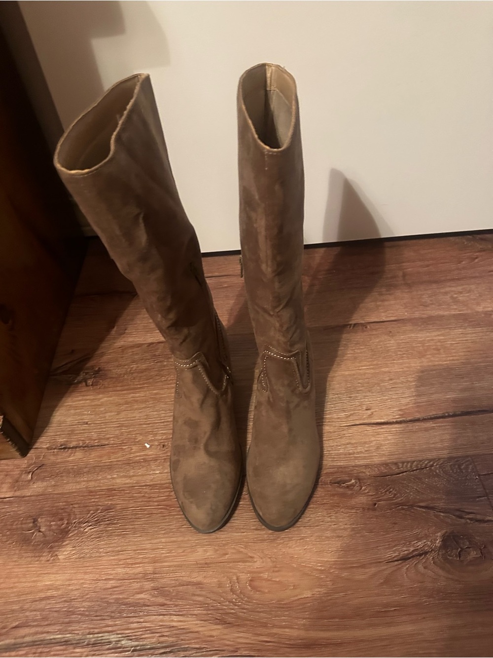 Women's Tall Suede Knee-High Boots - Brown